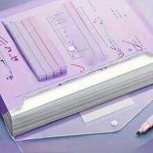 10/8/5 pièces Sachet de fichier en plastique A4 - Sachet de fichier épaissi, sachet de rangement de données transparent à pression pour étudiant, sachet de fichier A4, sachet de fichier en plastique transparent à pression PP, sachet de fichier en plastique, sachet de données imperméable de couleur macaron, dossier de bureau | Rangement de fichiers | Matériau PP imperméable convenant aux étudiants et à l'usage de bureau, rentrée scolaire, fournitures scolaires
