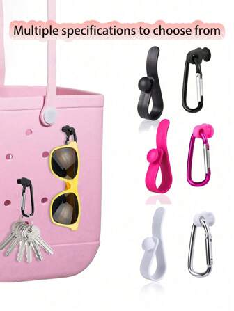 Key Bags And Hooks For Bogg Bags Accessories,Beach Bag Hooks & Button Mini Portable Bag Hook,Lightweight Replacement Travel Accessories,Solid Color Versatile Beach Bag Accessories Keychain Anti-Loss Accessories,Reusable Travel Accessories,To Quickly Find Your Keys
