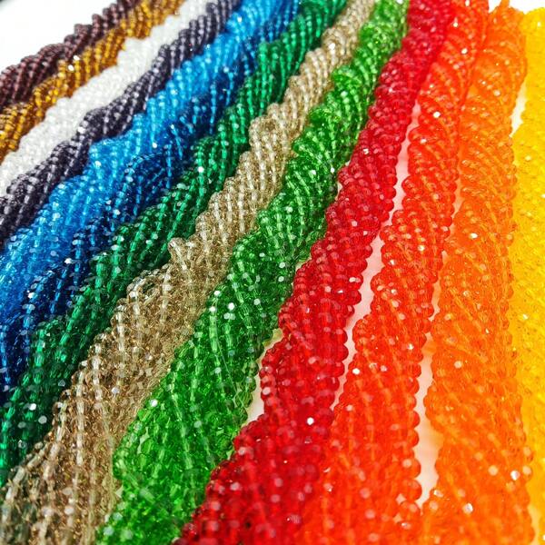 10 fili all'ingrosso di 950 pezzi di perle di vetro patinate da 4 mm / perle da festa / perline di cristallo in stile austriaco / perline sfaccettate in vetro / perline rotonde in vetro colorato per la creazione di gioielli con braccialetti / collane / cavigliere / orecchini / perline sfuse fai-da-te / perline spaziatori di cristallo / decorazioni matrimoniali / decorazioni albero di Natale / decorazioni festive / decorazione di stanza