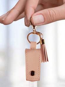 1 pezzo Custodia in pelle porta flaconcino igienizzante, bottiglia di viaggio ricaricabile vuota da 30ml per sapone, lozione e liquidi, con tappo a scatto, porta flaconcino portatile per zaino, viaggio, esterno, idea regalo di Natale