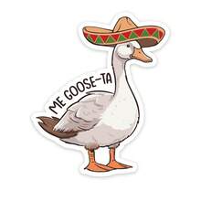 1/3/5张“Me Goose-Ta”乙烯基贴纸，独特有趣的贴花，适用于计划本、日记本、笔记本电脑。可爱贴心的设计，适合冥想爱好者、健康爱好者和爱书人士。时尚、艺术、积极向上，可用于汽车贴纸、保险杠贴纸。