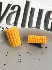 Super Cute Simulated Food Mini Clips, Weird Hair Clips, Funny Food, Rice, Poached Eggs, Corn, Melon Seeds Clips