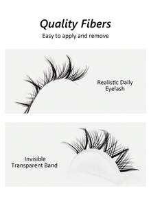 Asiteo 5 Pairs Cartoon Style Lightweight False Eyelashes - Soft, Natural, Fluffy, Lightweight, With Transparent Band Design, Suitable For Daily Makeup - Reusable, Comfortable Wear, Ideal For Beginners And Anime Fans, Also Suitable For Parties And Travel - Hitam - View 2