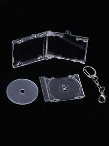 迷你CD盒专辑唱片吊坠钥匙扣，DIY亚克力钥匙扣，粉丝支持制作周边纪念专辑迷你吊坠，生日派对礼物