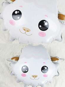 4 个卡通羊形铝箔气球，适合生日、婚礼、毕业派对、户外派对、开斋节庆祝等