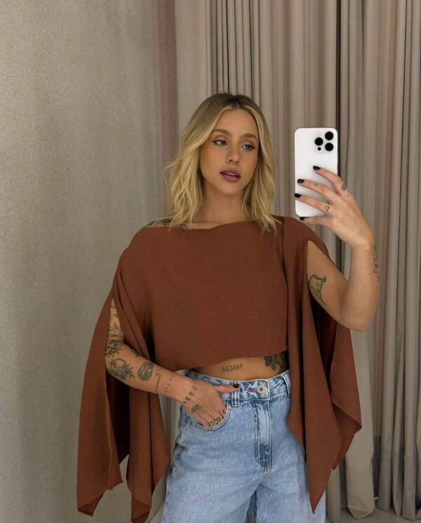 Blusa Bata Virginia Boho Chic Multiformas Look Feminino