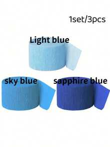 3 卷 246 英尺皱纹纸彩带 蓝色绉纸派对彩带 绉纸派对装饰 派对装饰 海洋派对装饰 超大纸卷装饰 生日装饰 派对装饰 婚礼装饰 生日派对装饰 周年纪念装饰 毕业典礼 节日 母亲节 室内 室外 居家 房间 母亲节 毕业典礼 - 彩色 - 查看 12