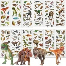 5/10 pezzi Adesivi a bolle di dinosauro riutilizzabili, adesivi per decorazione di custodie per telefono, album, diari, planner, biglietti, progetti creativi fai-da-te, artigianato