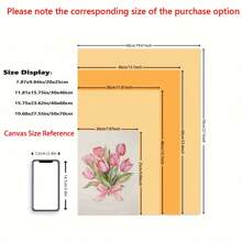 1 Stück botanische Tulpen, rosa Schleife Wandkunst, rosa Heimdekoration, Mädchen Geschenk, Tulpen Aquarellmalerei, Frühlingsdekoration - perfekt für Schlafzimmer, Wohnzimmer, Flur, Badezimmer, perfekte Heimgeschenk Wahl - Leinwand (gerahmt)