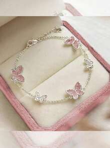 Exquisite Luxurious Blue Butterfly Crystal Bracelet For Women, Summer 2024 New Fashion Jewelry