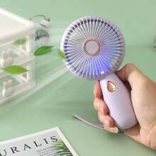 Ventilateur à main - Ventilateur portatif rechargeable USB avec lumière LED éblouissante, ventilateur personnel mini pour une utilisation intérieure et extérieure, ventilateur portable compact et rafraîchissant, ventilateur pliable et petit pour les voyages, le bureau, le camping, ventilateur à main de poche avec batterie longue durée, fonctionnement silencieux, idéal pour l'été, ventilateur rafraîchissant par temps chaud, ventilateur léger et portatif facile à transporter, ventilateur multi-vitesse réglable pour un usage quotidien et les activités de plein air