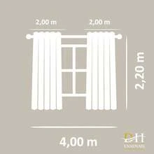Cortina Decorativa 4,00 x 2,20 Tecido Microfibra Sala e Quarto - Cinza - Visão 4