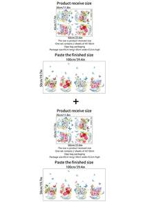 1set Flower Print Wall Sticker, PVC Waterproof Wall Art Decal For Home Decor, Stickers, Wall Decal, Vinyl Decal For Home Decorations, Spring Decoration Items Refresh Your Home, Festival Decoration Stickers Gifts Birthday Graduation Kitchen Decor - Multicolor - View 15