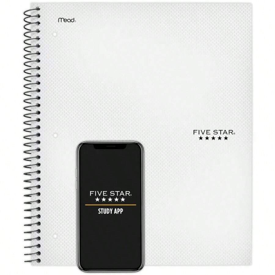 Five Star 130 Sheet College Ruled 1 Subject Spiral Notebook White ...