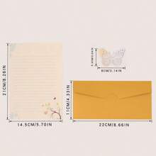 Set de 25 piezas, que incluye 15 hojas de papel para escribir, 5 sobres con decoraciones de mariposas de colores y refuerzo de perlas falsas, adecuado para cumpleaños, aniversarios, San Valentín, Acción de Gracias, Navidad, Día de la Madre y otras ocasiones de vuelta a la escuela