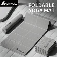 1 Stück Lostook faltbare Yogamatte - TPE rutschfest & wasserdicht Übungsmatte für Yoga, Pilates & Fitness Training - Heimsport Grundausstattung, Yoga Reise Zubehör, Workout Muss-haben, Fitness Ausstattung (kein Logo im tatsächlichen Produkt)