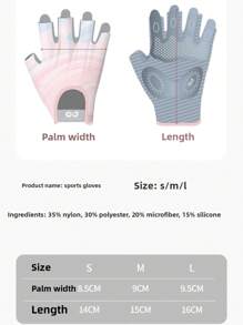 AD 1 Pair Women's Fingerless Workout, Fitness, Cycling, Motorcycle Riding Gloves, Anti-Slip Cushioned Design For Gym, Dumbbell, Yoga Training