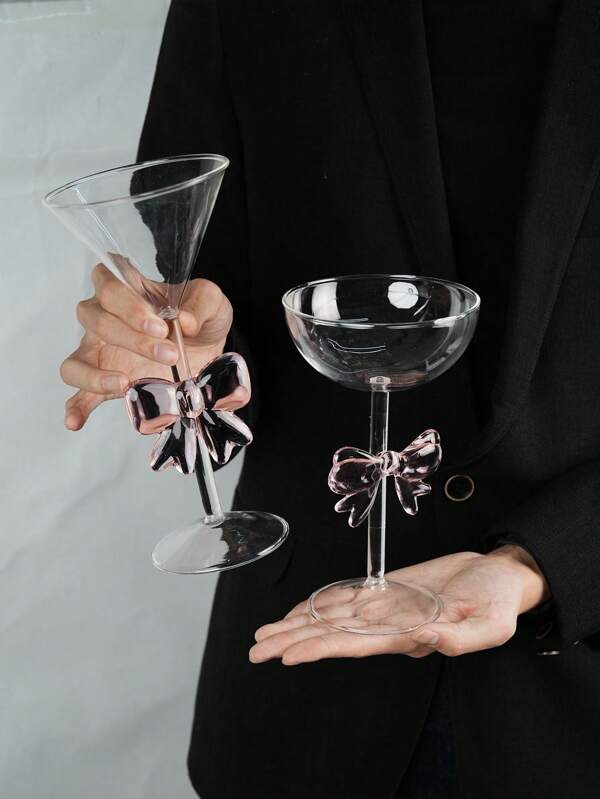 Pink Bowknot Princess Glass Cup, Milk Cup, Breakfast Cup, Yogurt Cup, Juice Cup, Suitable For Coffee And Juice, Unique Drinkware, Perfect Holiday Gift For Home Or Office