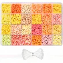 3600/23000 buc. Mărgele de argilă Set de fabricare a brățărilor 144 de culori 7 cutii Set de mărgele Heishi din polimer plat pentru realizarea de bijuterii de prietenie cu brelocuri cu pandantiv Artizanat Cadouri pentru fete și adulți