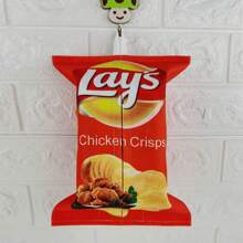 1pc Creative Potato Chip Shaped Tissue Box, Space Saving, Auto Sofa Paper Towel Case Storage, Square Tissue Box Tissue Cube Box Creative Potato Chips Bag Auto Sofa Tissue Box Storage, Suitable For Living Room, Dining Room, Bedroom