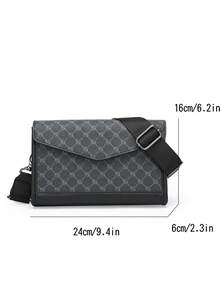 男士经典方形单肩包，仿皮斜挎包，小巧邮差包，适合低年级学生，父亲节礼物，情人节礼物，旅行通勤单肩包，时尚男士商务包，节日情人节礼物