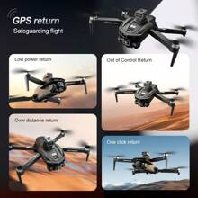 GPS Remote Control Drone With 4.5-Inch Large Screen, Foldable Quadcopter | PTZ Dual HD Cameras | Brushless Motor | Optical Flow Positioning | GPS Auto Return | Includes 2 Batteries For Extended Flight Time | Outdoor Aerial Photography Companion | Toy Drone