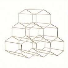Golden Wrought Iron Wine Rack Living Room Creative Wine Cabinet Display Stand Honeycomb Bar Decorative Ornaments