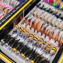 مجموعة 114 قطعة مع صندوق الذباب تشكيلة نمف ستريمر ، خطاطيف الصيد بالذبابة للسمك الأسمر والتروت والسلمون والشبوط ، طعم صيد الذبابة - مصنوع من ريش اصطناعي وراسن - متعدد الألوان - مشاهدة 8