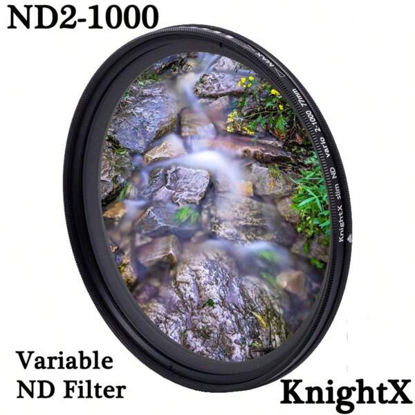 KnightX KnightX ND2-ND1000 ND ND2 ND4 ND8 ND16 ND32 ND400 Adjustable Neutral Density Optical Glass Filter Fader - 52mm/58mm/62mm/67mm Sizes For Canon & Nikon Cameras - Enhances Light Intensity & Color Preservation