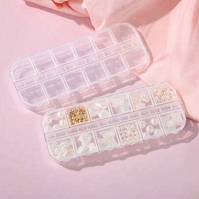 [Hộp đựng dụng cụ làm móng/trang sức trong suốt 6/12 ngăn], chống bụi và chống oxy hóa, hộp đựng trang sức, túi đựng, hộp đựng cọ trang điểm, hộp đựng cọ, hộp đựng nước hoa, túi xách, quà tặng cho nữ, quà Giáng sinh, ý tưởng quà tặng cho nữ, trang trí phòng