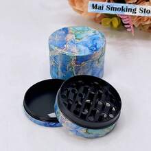 2英寸大理石草药研磨机金属4层手动粉碎机锌合金生草研钵烟草研磨机工具香烟配件礼品 - 磨床 - 查看 4