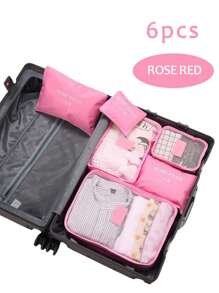 6 Stück Set in kleiner Größe, buchstabenförmige wasserdichte Reise-Aufbewahrungstaschen, Reise-Aufbewahrungstaschensätze, Packtaschen-Set, Reisegepäckorganizer, Koffer-Aufbewahrungstaschen Reisezubehör, vielseitig einsetzbare, leichte Aufbewahrungstaschen, staubdichter Reisetasche, Reise-Aufbewahrungstaschen multi-funktionale Kleidersortierungspakete, Reise-Packkompressionstaschen, für Zuhause und Reisen