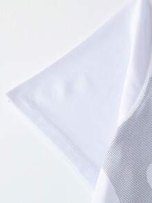 Set de 2 camisetas básicas de cuello redondo de manga corta para hombre de verano, blanco + negro - Blanco y Negro - Ver 5