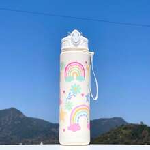 790ML Botol Air 水豚水瓶儿童吸管杯透明可爱水豚旅行学校饮水杯