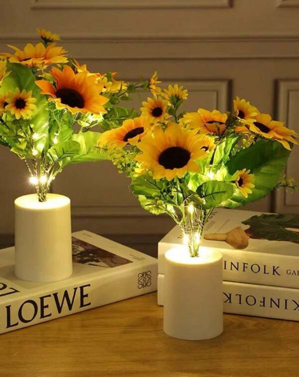 PLANTA ARTIFICIAL GIRASOL CON LUZ LED