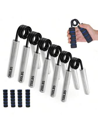 50-350lbs Metal Heavy Grip Hand Gripper, Hand & Wrist Strength Training Exercise Tool For Men, Spring Steel Finger Strengthener, Fitness Equipment For Home Gym Accessories, Deporte, Gimnasio, Ejercicio En Casa