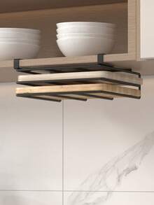 Soporte colgante para tabla de cortar de cocina con brazos anchos y resistentes deslizantes para evitar caídas, excelente para organizar de manera ordenada las tablas de cortar y liberar espacio en la cocina - Multicolor - Ver 6
