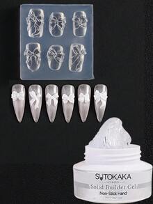 30克固体美甲造型胶套装 3D雕塑胶 不粘手雕胶 UV/LED美甲彩绘胶 含3D硅胶模具和硅胶雕塑刷 美甲沙龙套装 DIY美甲用品 - 彩色 - 查看 19