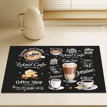 1pc Coffee Pattern Coffee Machine Tableware Drying Mat - Diatomite Print Draining Mat, Kitchen Countertop Mat, Kitchen Utensil Mat - Dish Mat, Soft Diatomite Suitable For Kitchen Counters, Fit For Coffee Maker & Espresso Machine - White - View 10
