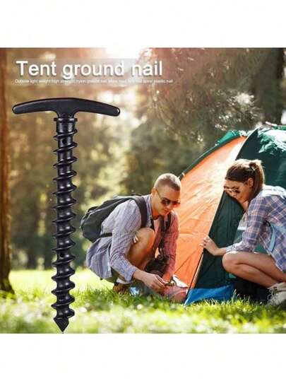Skruvpinnar för camping och vandring - sol- och korrosionsbeständiga, lättanvända klätterpinnar, ett ergonomiskt handtag, perfekt för vandring, tak- och utomhustält, montering av utomhusstativ, aluminiumspänne för linor - enkel montering och tältmontering, paracordspänne i aluminiumlegering för utomhuscamping.