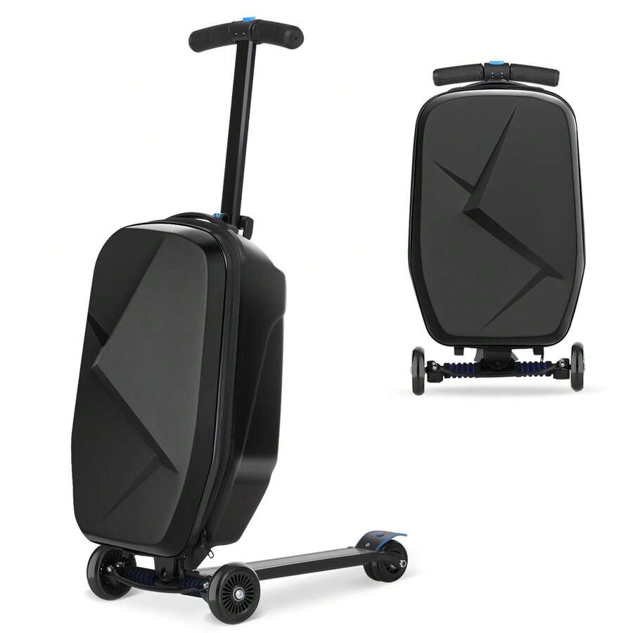 Maleta rígida Advwin para scooter, multifuncional, ligera y plegable, con ruedas para viajes y escuela. - Negro - Ver 1