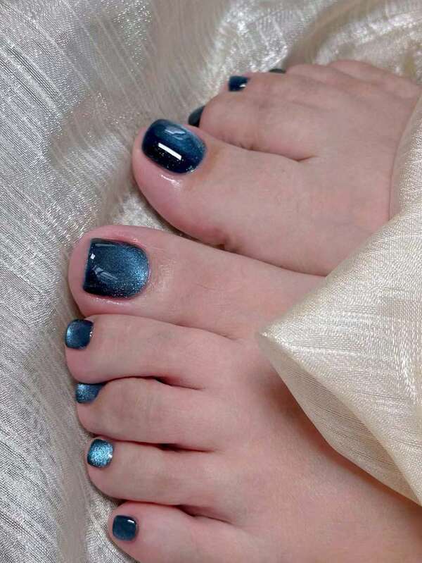 24 قطعة/مجموعة أظافر قدم زرقاء بتصميم عين القطة بلمسة Y2K جمالية، تناسب بشكل مثالي الأظافر الاصطناعية الأكريليكية، تحتوي على 1 قطعة من الصمغ الجيلي و1 قطعة من ملف الأظافر، أظافر صيفية مناسبة للنساء والفتيات للاستخدام اليومي وحفلات الرقص، مستلزمات الأظافر