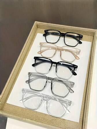 5pcs Anti-Fatigue Decorative Non-Prescription Glasses, For Men, Suitable For Daily Life, St.Patrick's Day, Carnival