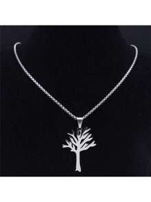 Fashion Charm Tree Of Life Pendant Stainless Steel Necklace Boys Girls Accessories Party Jewelry