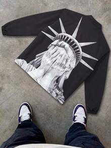 Chaqueta casual estampada con retrato de Body completo para hombres talla grande, chaqueta ligera de primavera y otoño con cuello vuelto y cremallera