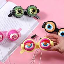 Óculos engraçados e inusitados com mecanismo de piscar, estilo casual, armação e lentes de plástico, detalhes em forma de coração, adequado para homens e mulheres, ideal para carnavais e festivais, óculos decorativos, ótimo para selfies e presentes de brincadeira