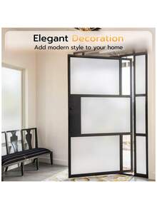 1 卷磨砂玻璃窗膜，家用防窥玻璃隐私膜，紫外线防晒膜，适用于室内、家庭、办公室、厨房、浴室窗户隐私膜