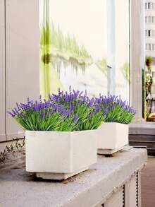 10/22pcs Artificial Monkey Grass And Lavender Plants, UV-Resistant Fake Green Shrub Plants Decoration For Outdoor Hanging Planters, Home Garden, Aesthetic Room Decor - View 10