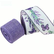 1 Stück lila Schmetterling Kropfband mit Drahtrandschleife Stirnband, DIY Bastel-Nähgeschenk-Verpackung Kunstleinenbandage