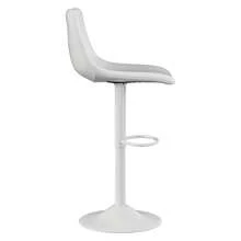 Nalupatio Bar Stools Set Of 2, Adjustable Bar Stools With Back, Modern PU Leather Swivel Height Adjustable Stool Chair For Home Kitchen Island - 白色 - 查看 8